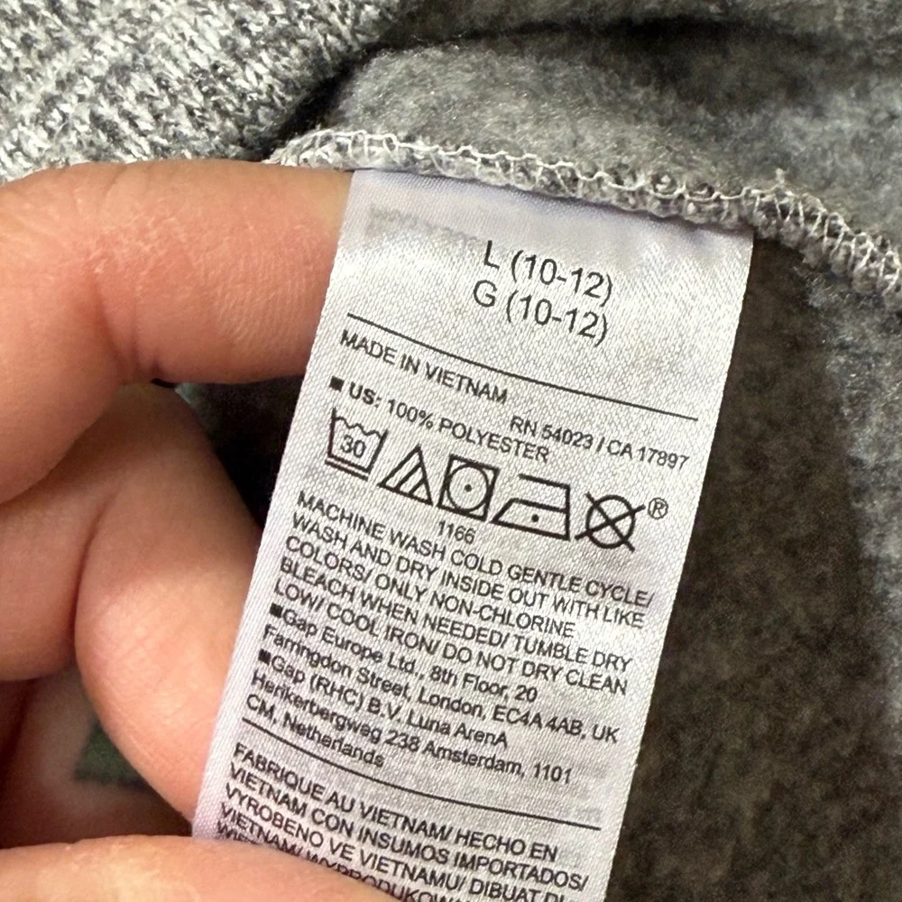 Old Navy Boys Size Large (10-12) Gray Shawl Collar Sweater